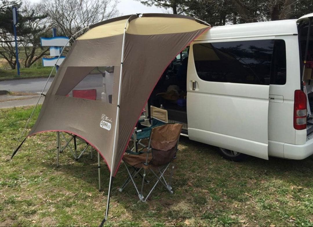 【キャンプ未使用】オガワ カーサイドタープ GRカーキ タープ