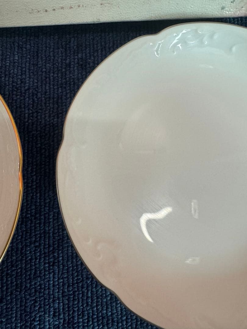 1953 大倉陶園　白磁　皿　2客　未使用