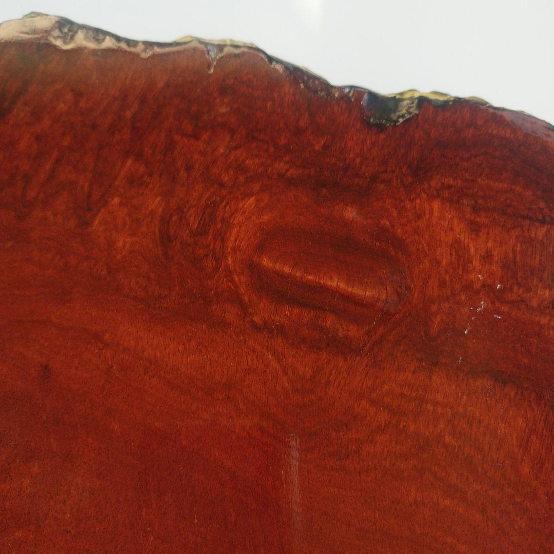 赤褐色 　花梨　カリン　一枚板　花台 華台 置き台 飾り板 敷板 天然木　美品