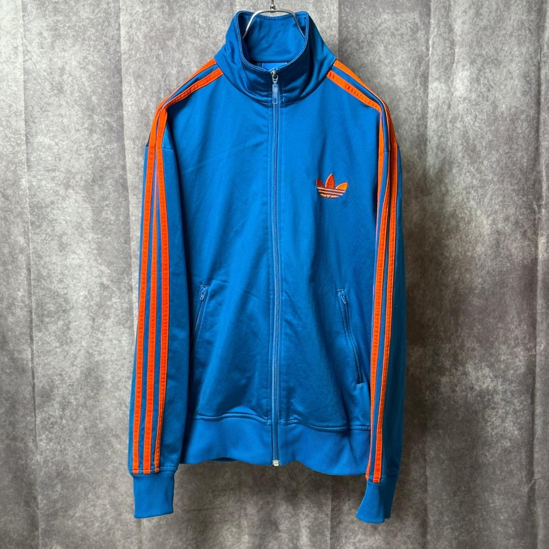 adidas アディダス トラックジャケットファイヤーバード　ブルー×オレンジL