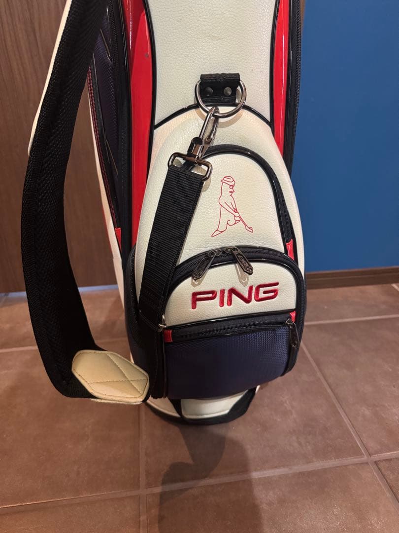 PING キャディバッグ ネイビー/ホワイト/レッド