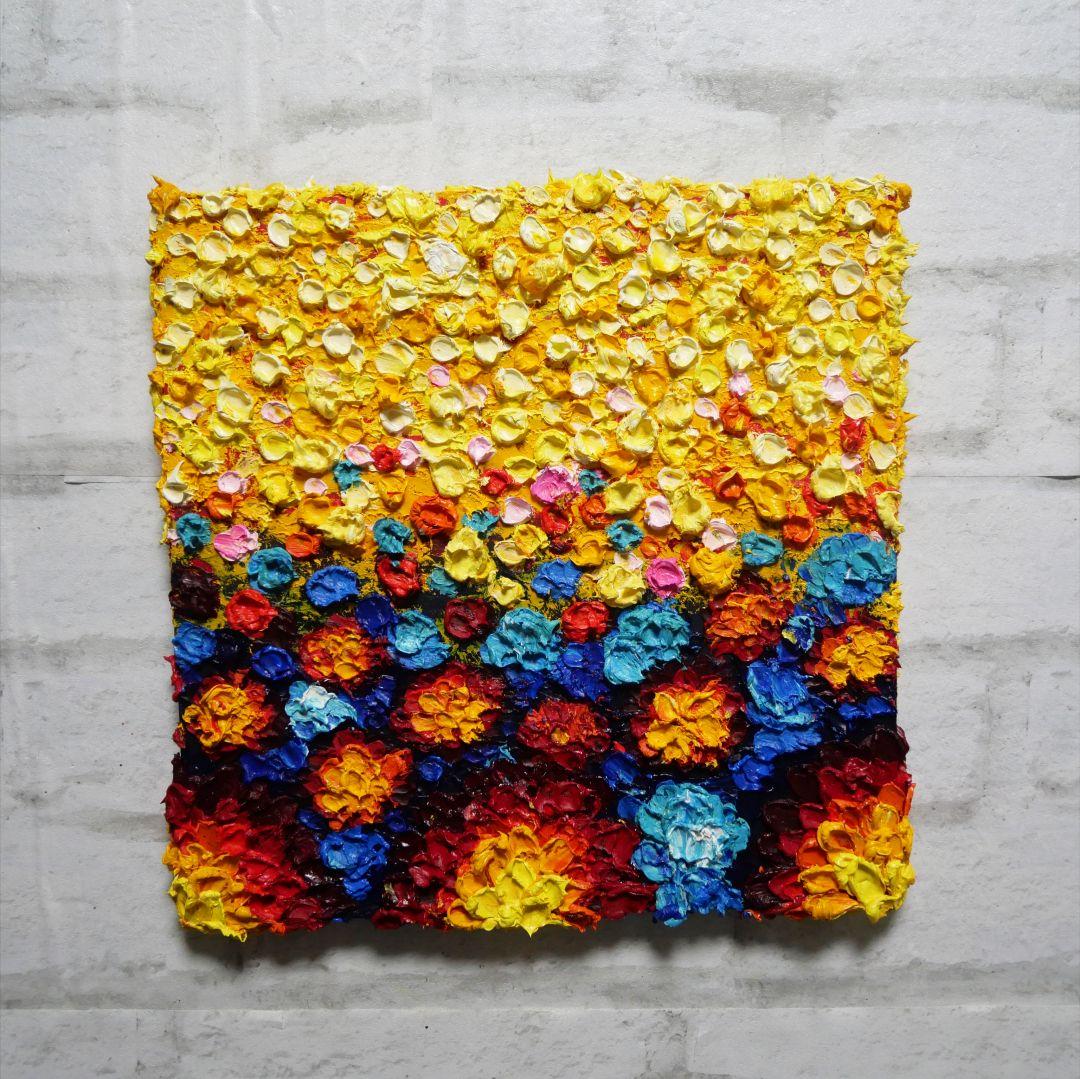 油絵 絵画 アートパネル【flower garden】