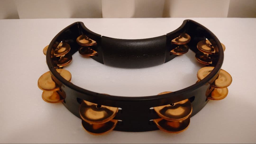 タンバリン(希少なBLACKジングルMEINL)リズムテックRHYTHMTECH