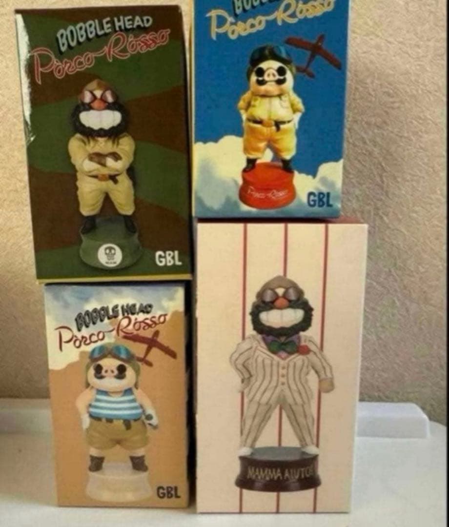 ジブリ　GBL　バブルヘッド　紅の豚　【４種セット】★新品未開封★　ボブルヘッド