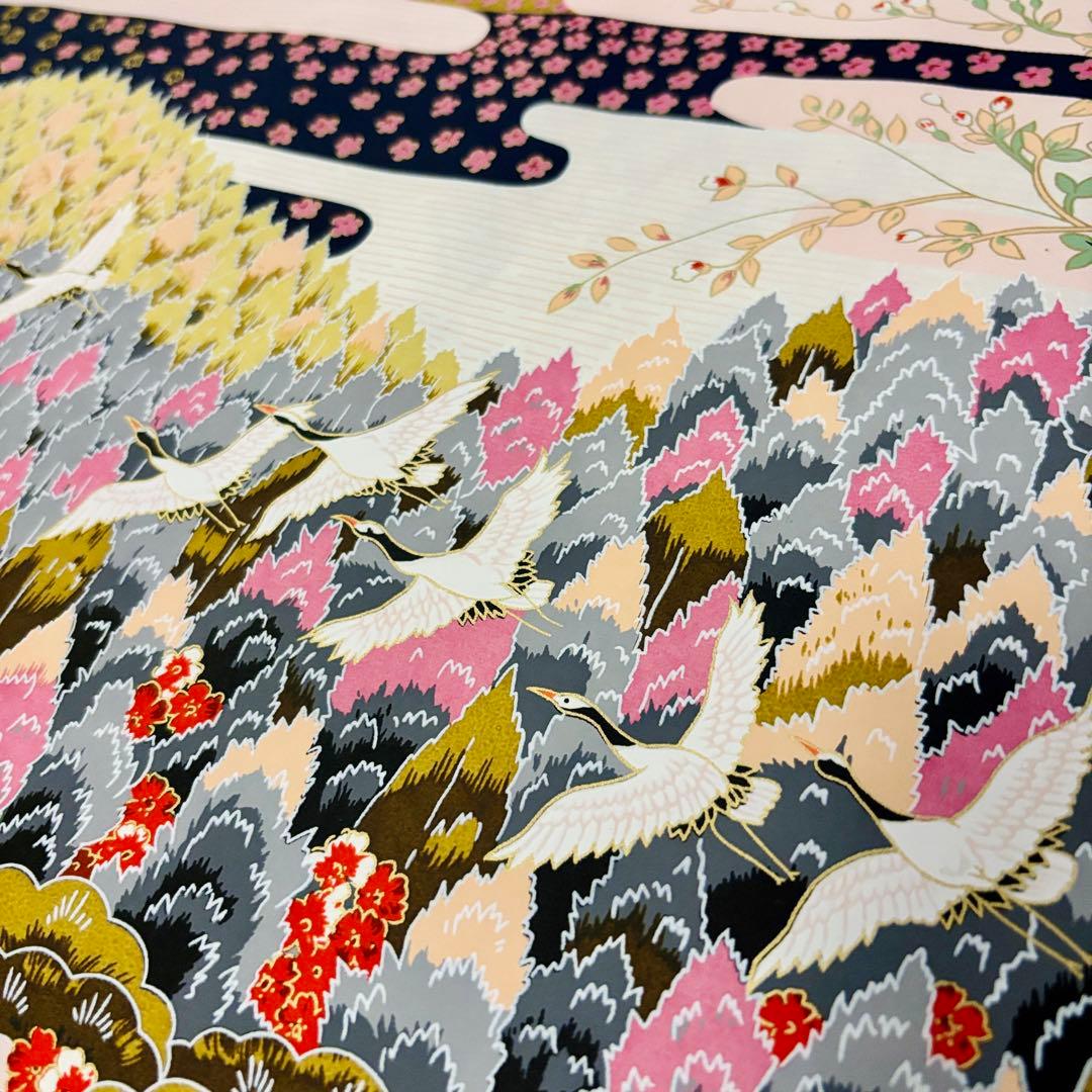 美濃和紙 友禅染 大判アート 2枚セット（花鳥／平安絵巻） 絵画　日本画