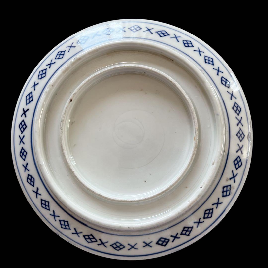 骨董品 古伊万里 二重高台鉢 アンティーク 花蝶 山水人物図 明治時代 伊万里