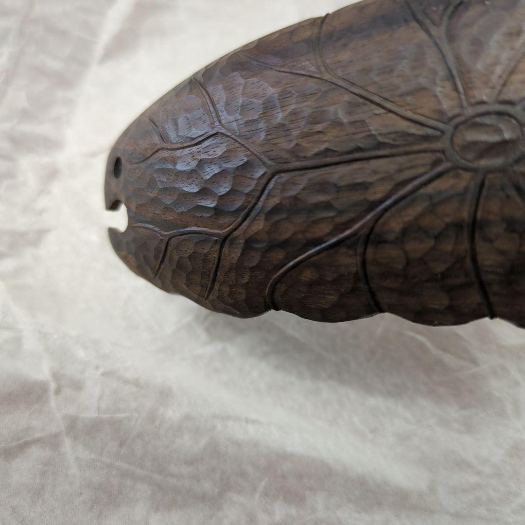 茶合　唐木　茶道具　葉っぱ　葉　茶道　木製　煎茶　茶匙