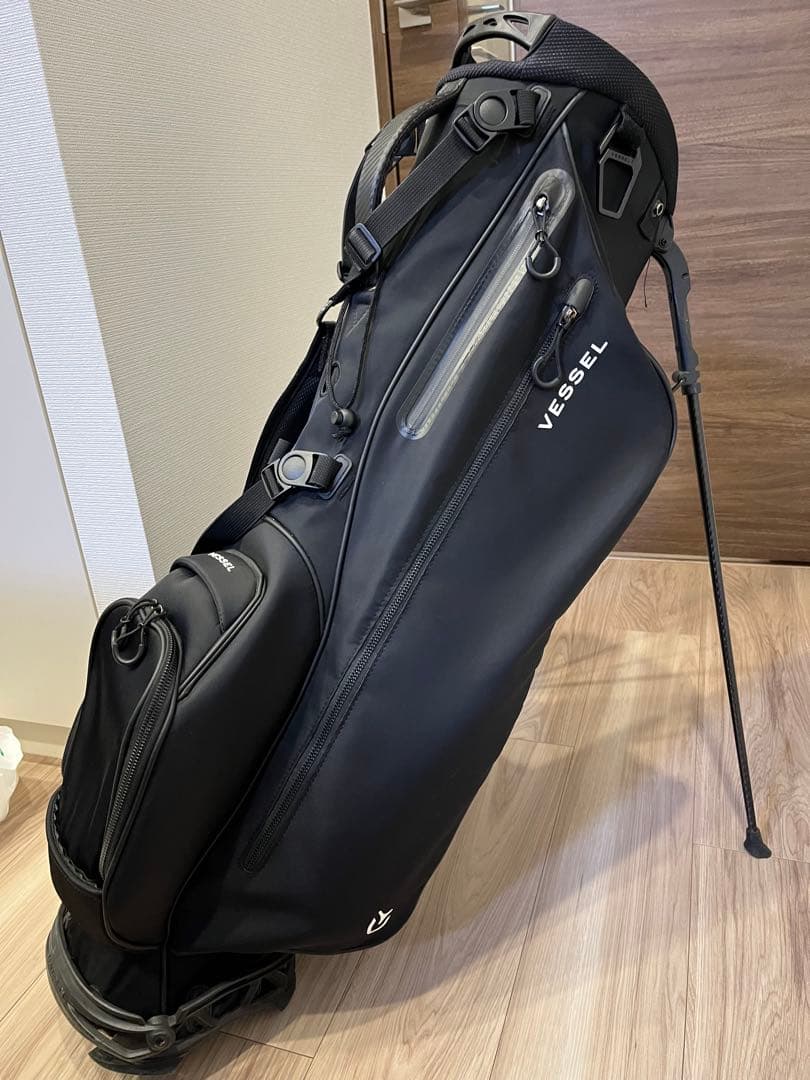 Vessel ブラック キャディバッグ スタンド付き