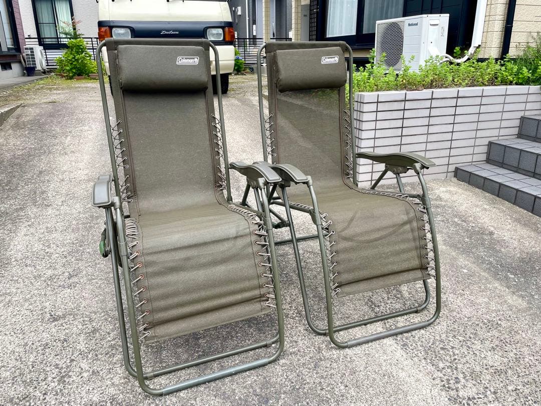 Coleman リクライニングチェア 2脚セット オリーブグリーン