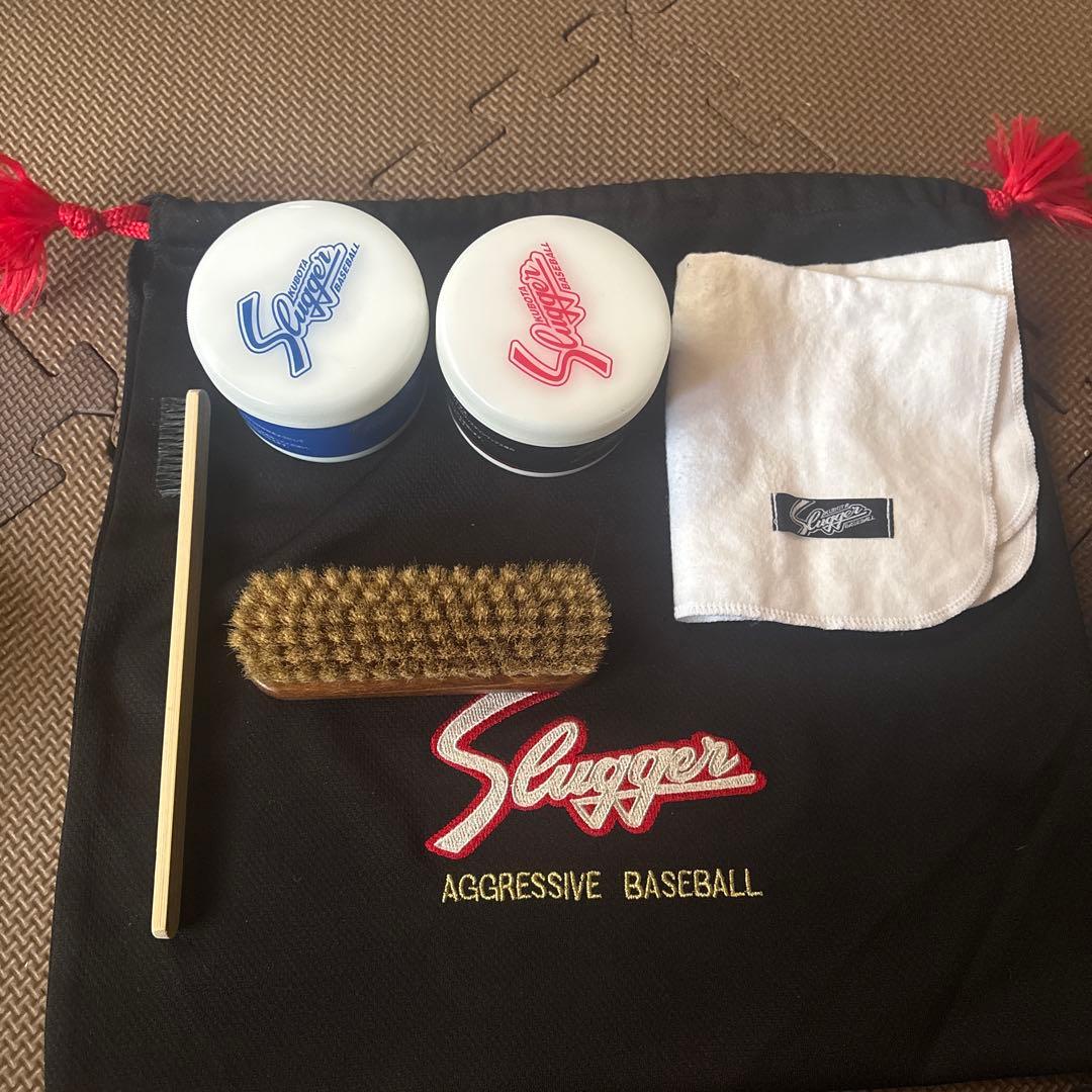 ［値下げ交渉可です！！］久保田スラッガーBR2軟式用グローブ・手入れセット付き