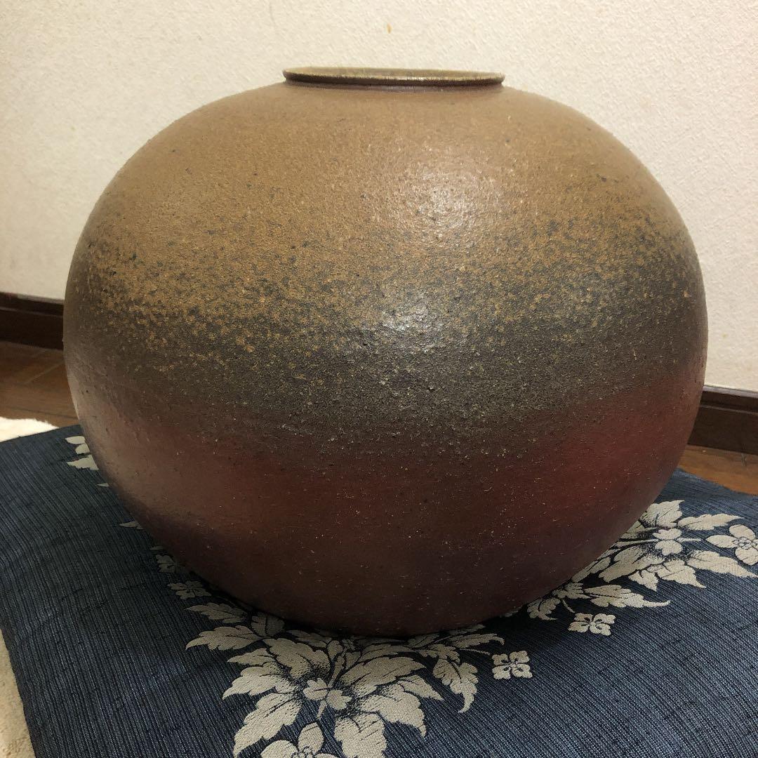 備前焼　大壺　奥本丸味