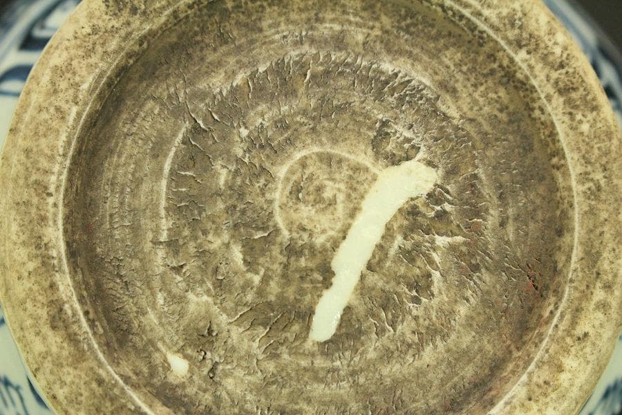 中国美術 青花 纏枝蓮花紋 獣耳 壷 高18.2cm(LC515)