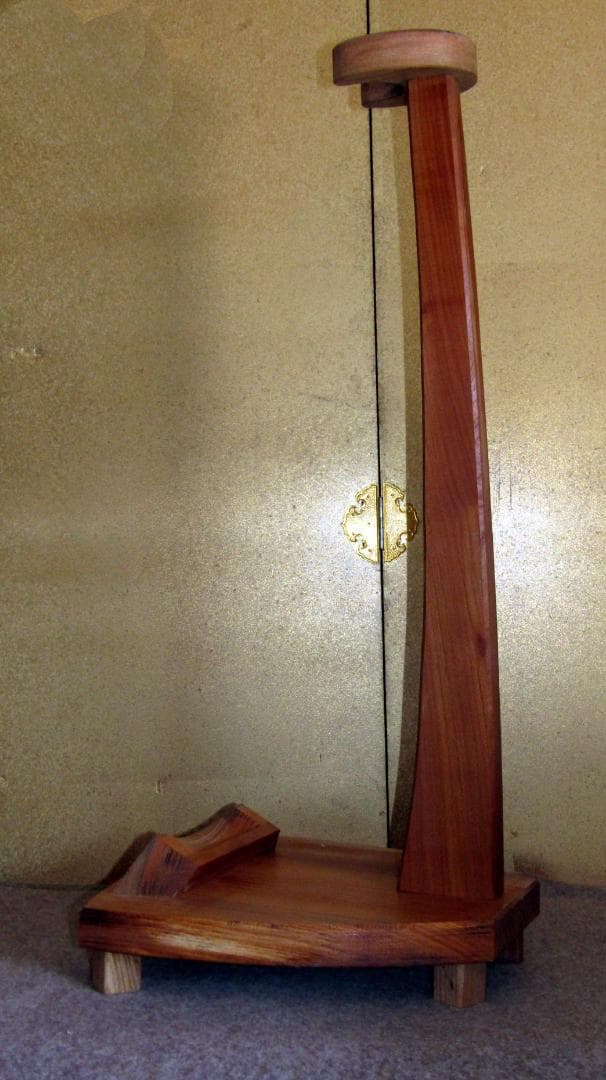 ◆ 別注　木造 薩摩琵琶設置用 欅琵琶架 邦楽器　弦楽器  鑑賞用 ◆