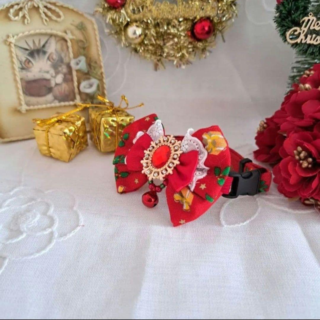 satopi、幅広シュシュ、スノーフレーク(ホワイト)わんちゃん猫ちゃん用