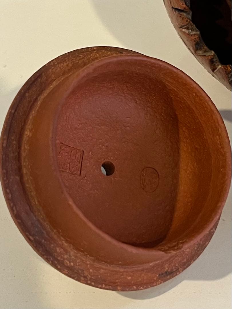 中国急須　朱泥　刻印　彫刻　アンティーク　骨董品　コレクション