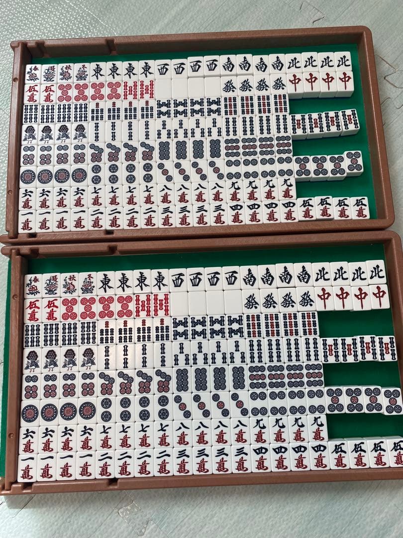 アモス　全自動麻雀卓用　麻雀牌26ミリ ブルー黄色２面セット　点棒約100本付き