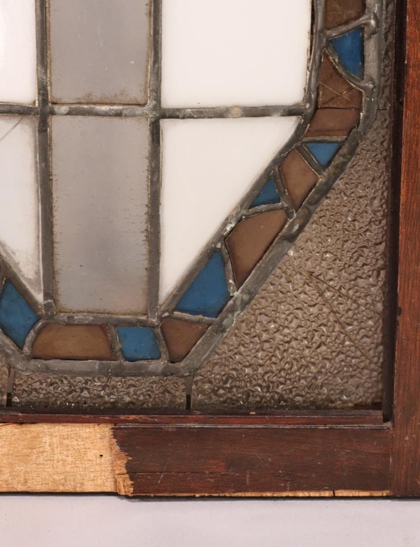 BK446　明治　大正　アンティーク　ステンドグラス　扉　ダイヤカットガラス