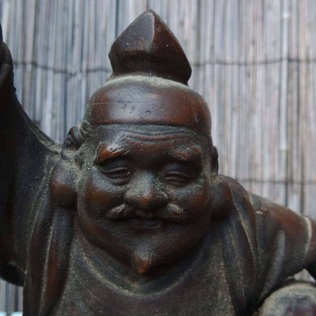 縁起　恵比寿像　鉄鋳物　中古