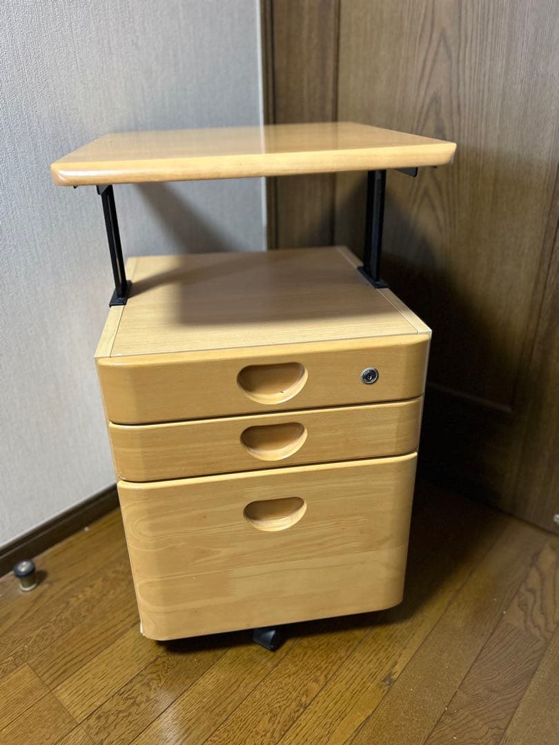 天板昇降式デスク用ワゴン　キャスター付き