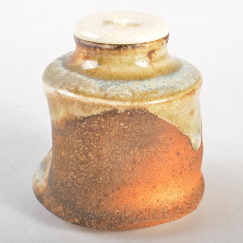 eyeknow74　伊賀西山窯坂本瀧山作茶入古代和更紗仕覆付V　R6732