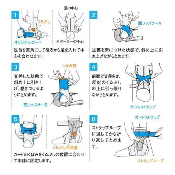 ザムスト　左足首用サポーター　ハード5個セット