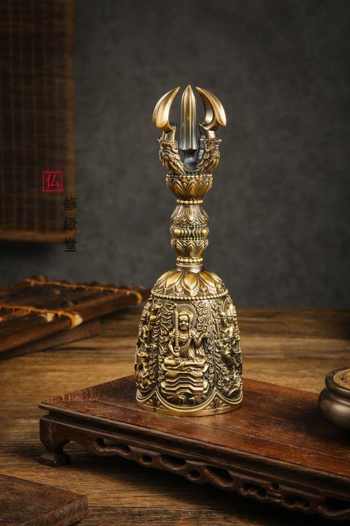 【修縁堂】五大明王密教法具真言宗法器 金剛盤 金剛五鈷杵三鈷杵 独鈷杵 五点セッ