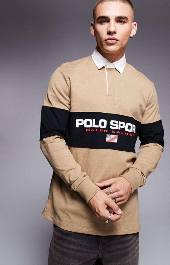 【希少】　ラルフローレン　ポロスポーツ　ラガーシャツ　ポロシャツ　長袖　ロンT