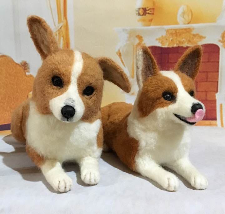 コーギーちゃん親子✩︎羊毛フェルト