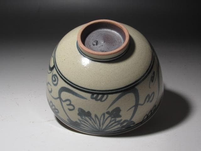 【セール】☆　膳所焼　安南写茶碗　表千家　十三代　即中斎の花押☆y389