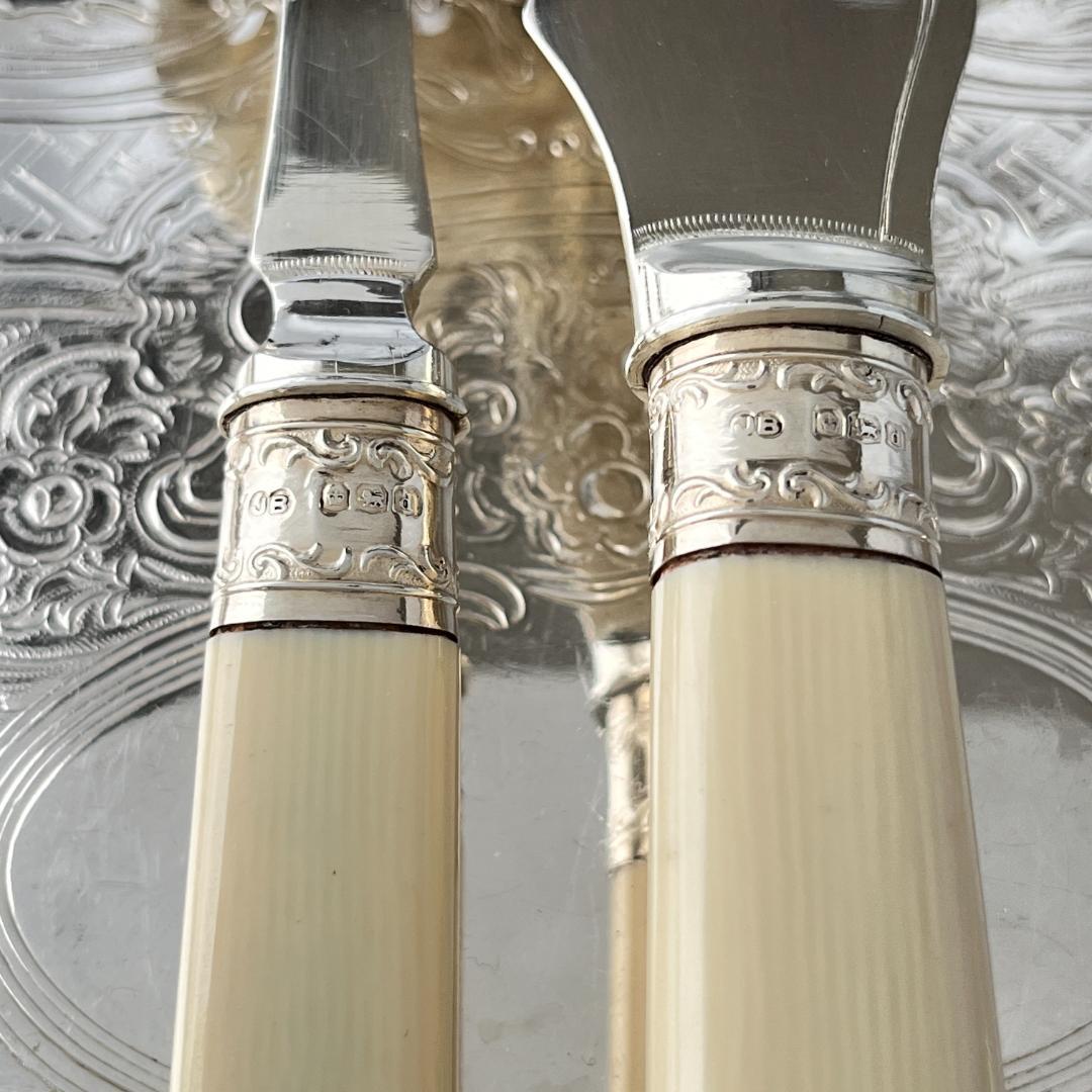 【John Biggi】 ビクトリアンのサーバー ペア【純銀継手】 1921年