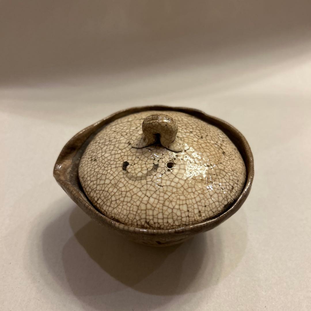 『値引き』【珍品】ビンテージ・アンティーク　骨董　貫入　宝瓶　急須　絞りだし