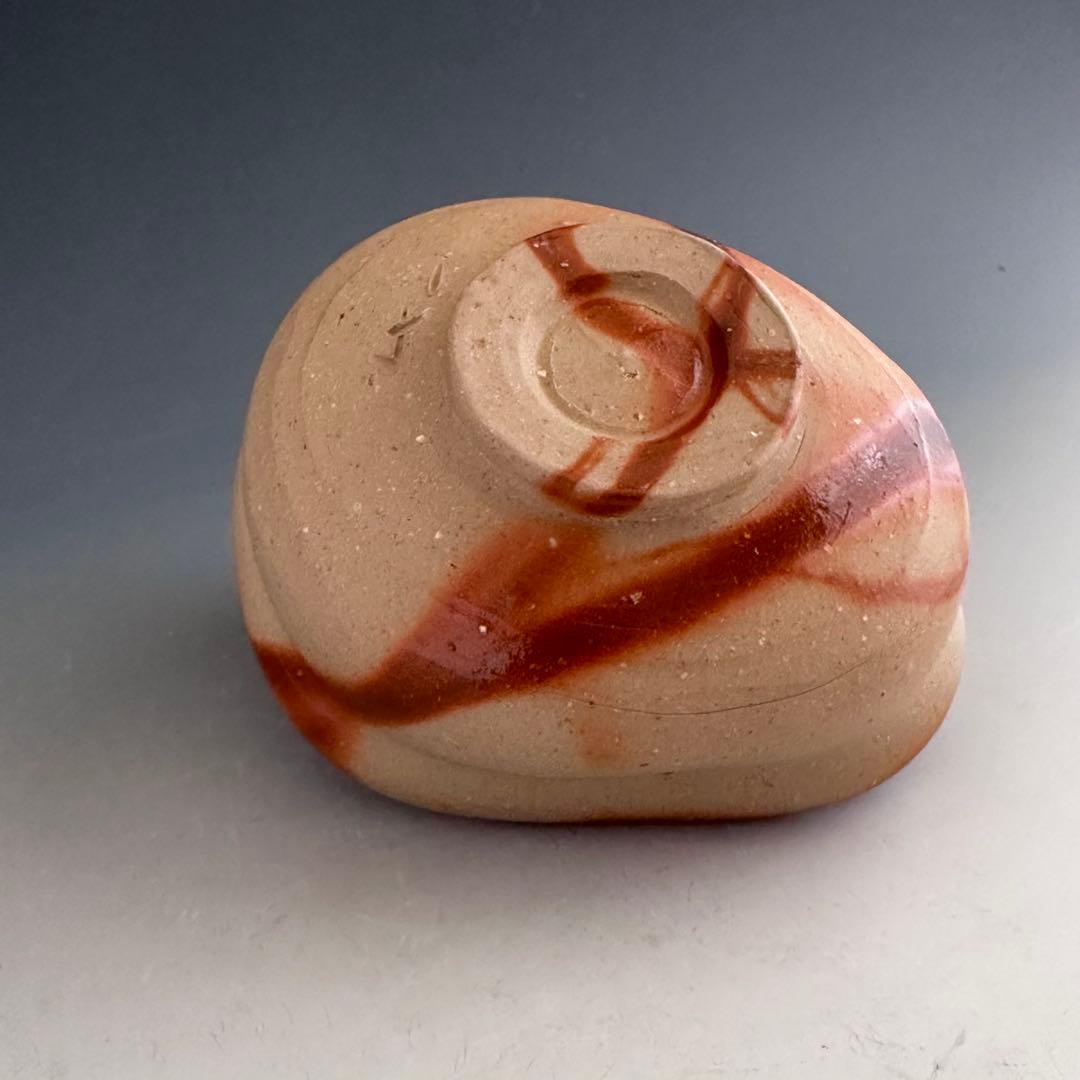 茶道具　備前焼　緋襷　沓形　茶碗　伊勢崎競　共箱　陶芸　茶会　稽古　薄茶　抹茶