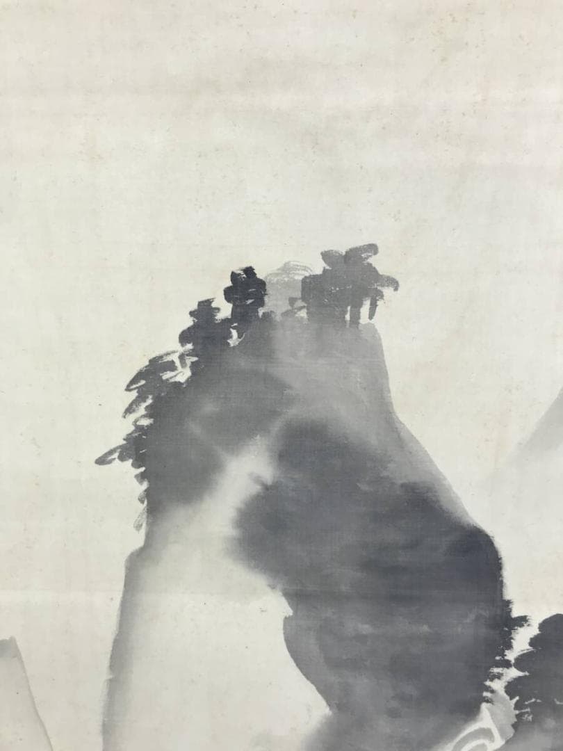 真作/川端玉章/渓山清閑図/水墨山水/山水図/掛軸☆宝船☆AH-535