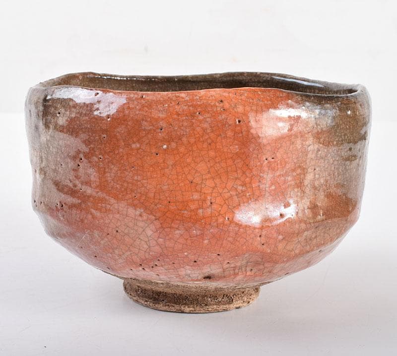 茶道具　楽吉左衛門　赤楽茶碗　共箱　D　R4165