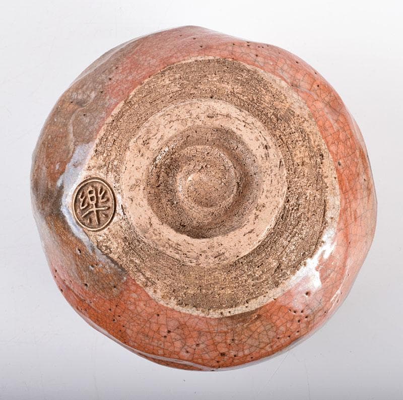 茶道具　楽吉左衛門　赤楽茶碗　共箱　D　R4165