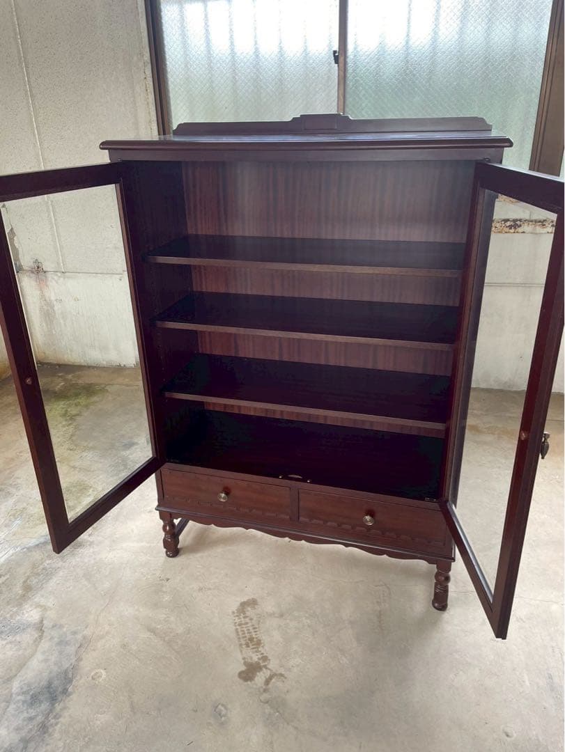 美品　英国　イギリス　アンティーク　キャビネット　キュリオケース　店舗　棚