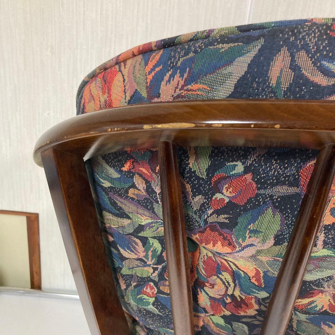 カリモク コロニアル アームチェア 椅子 1人がけ キャスター付き