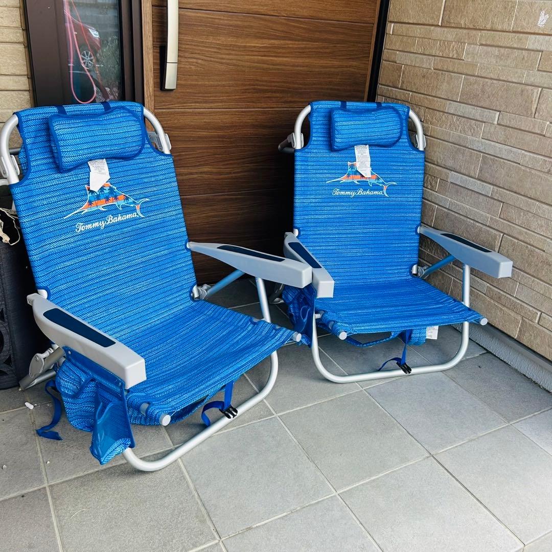 【美品】 Bahama トミーバハマ ビーチチェア ブルー　2セット