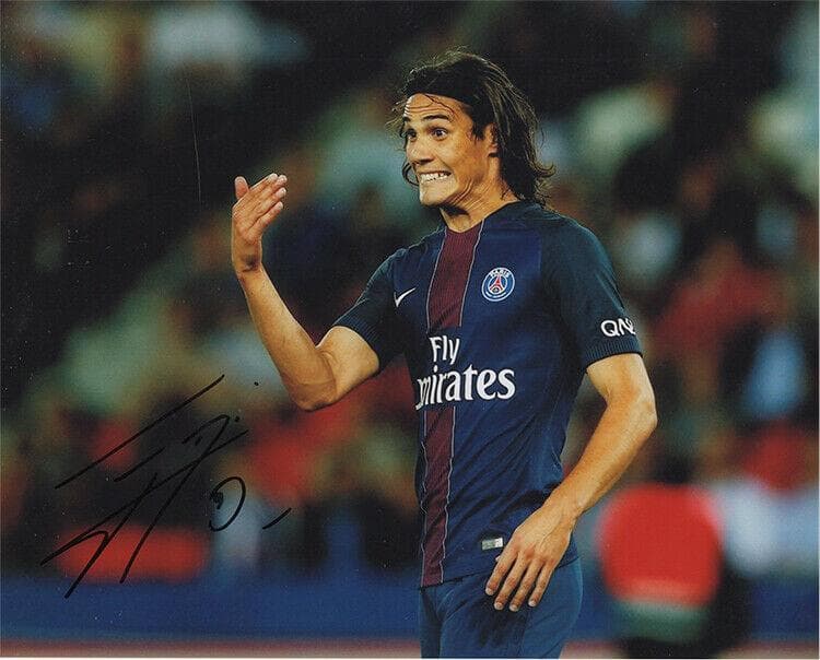 直筆サイン入り写真 エディンソン・カバーニ パリ・サンジェルマンFC SA鑑定済