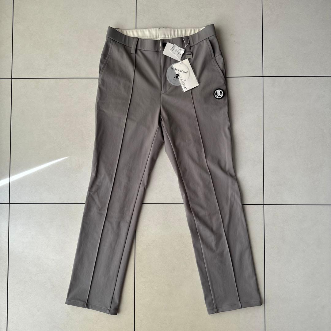 MARK & LONA メンズパンツ M グレー スカルロゴ付き