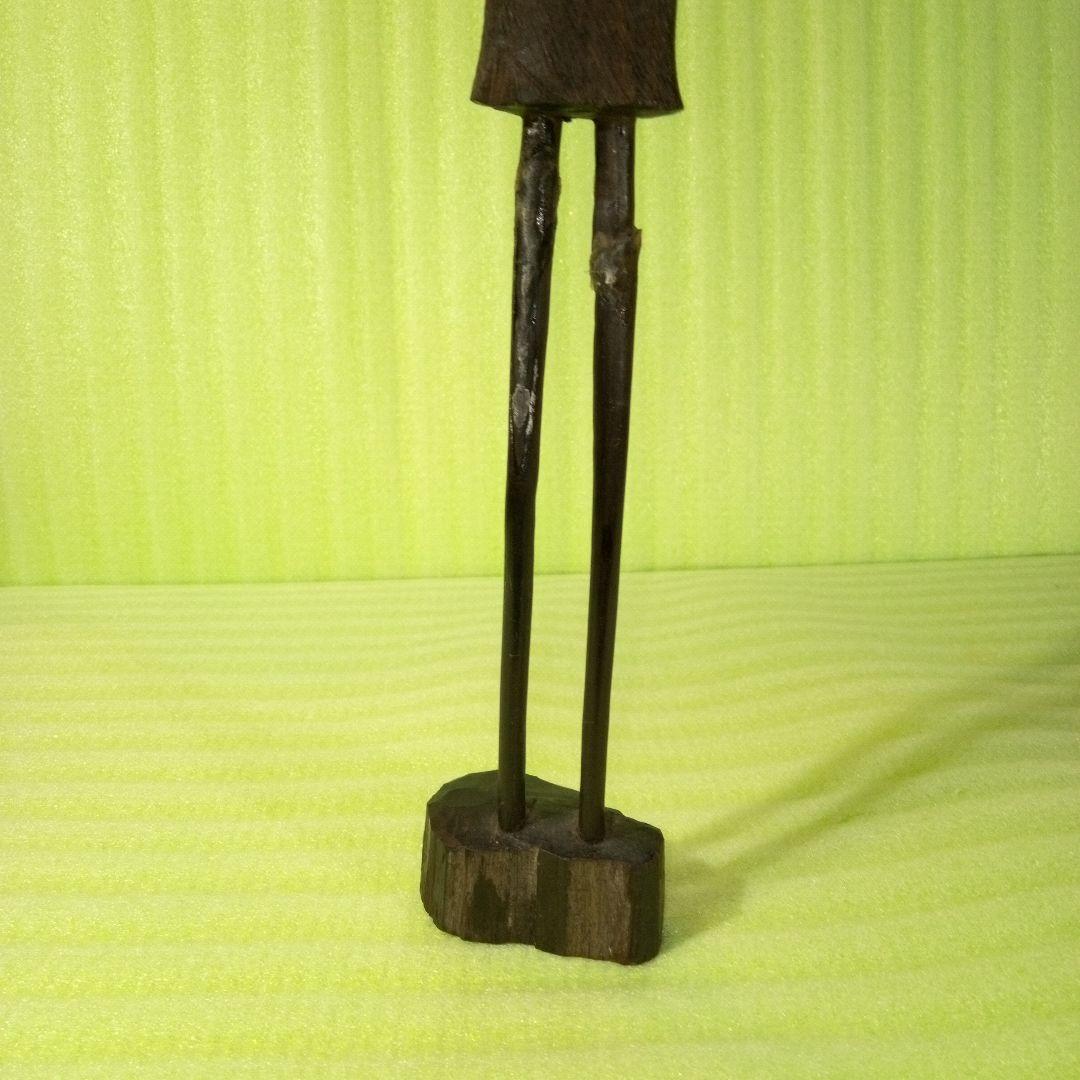 長身　木彫像　オブジェ　木製　木彫り　インテリア　置物　魔除け　厄除け　レア