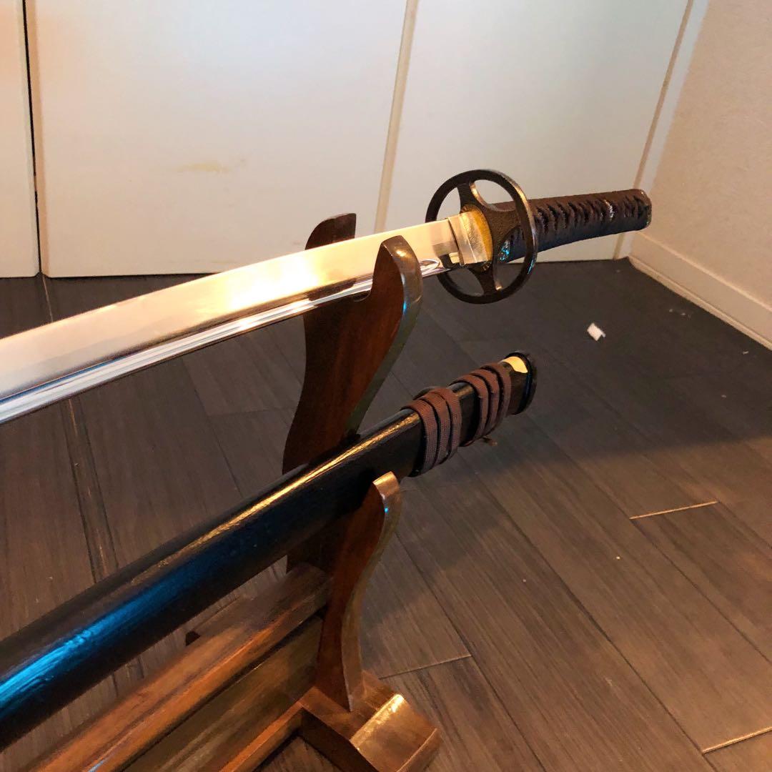 高級模造刀　高級居合刀　樋入り刀身　優波紋　亜合金刀身　名刀　居合刀　茶拵え