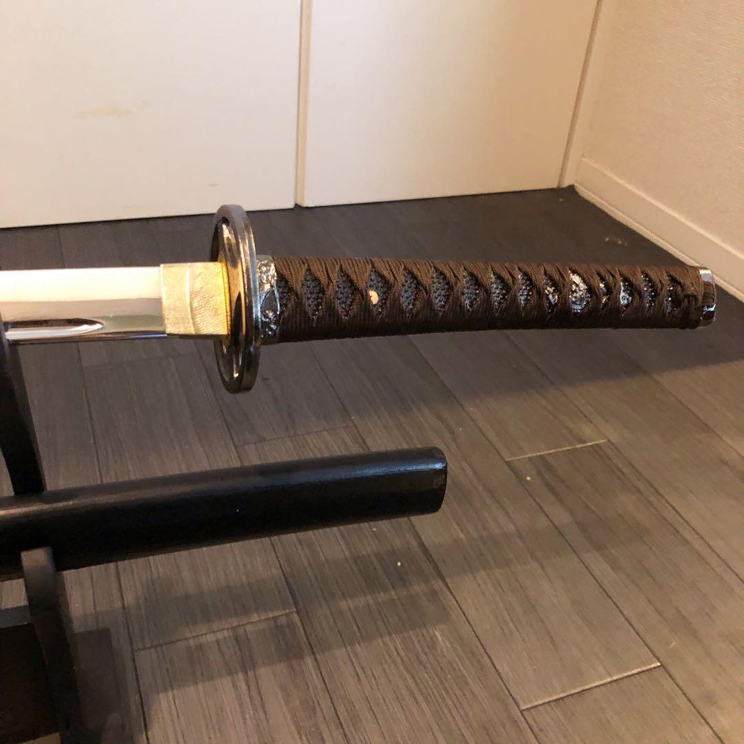 高級模造刀　高級居合刀　樋入り刀身　優波紋　亜合金刀身　名刀　居合刀　茶拵え