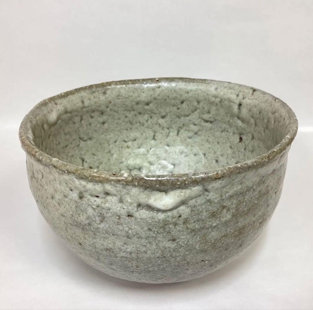 茶碗 灰釉 鵬雲斎書付 谷口良三作 木箱入 茶道具 古物品