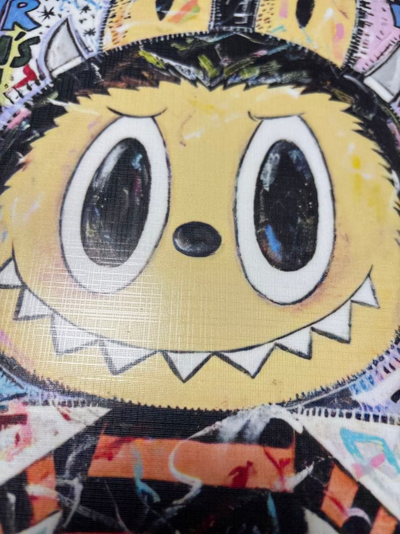 ②ラブブ　アート　ポップアート キャラクター印刷キャンバス　絵画　ブルー