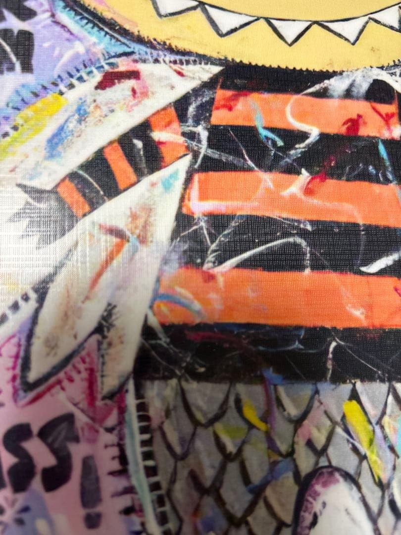 ②ラブブ　アート　ポップアート キャラクター印刷キャンバス　絵画　ブルー