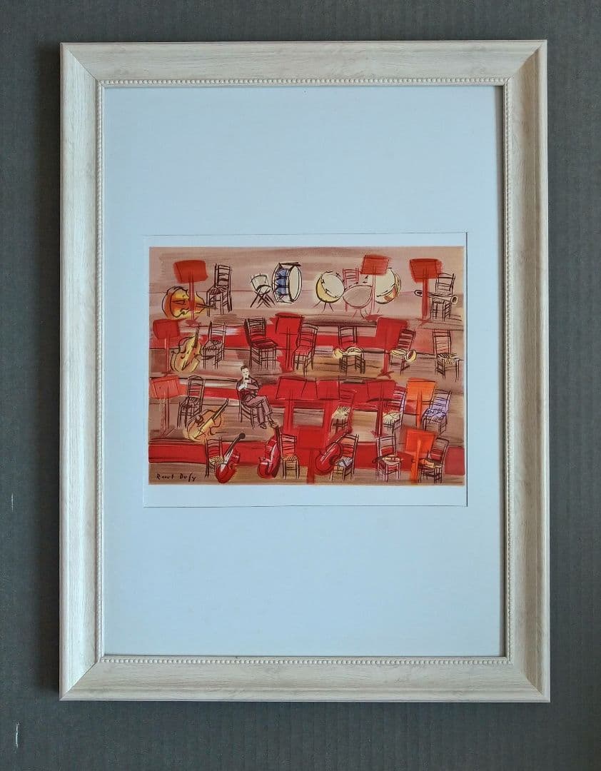 Fラウル・デュフィのリトグラフ　「L 'Entracte」 楽譜付き