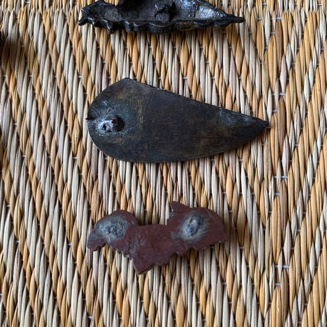 前金具 目貫 金工 人物 にわとり 9点