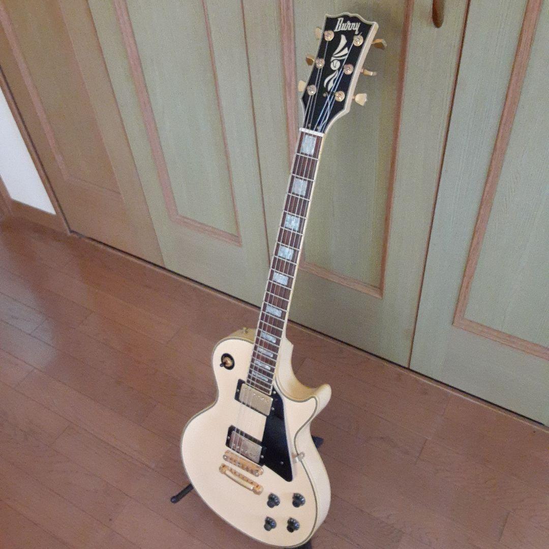 渋色　Burny レスポールエレキギター アイボリー　タッチペンあり