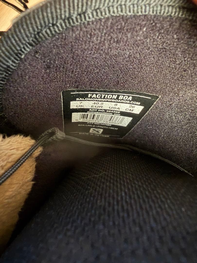 Salomon BOA ブラックスノーボードブーツ　26センチ　美品